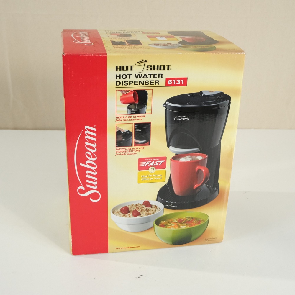 NEW Sunbeam Hot Shot 16 oz Hot Water Dispenser 6131 Black Appliance Kitchen